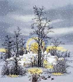 Пейзаж. 1990. Скло, акварель